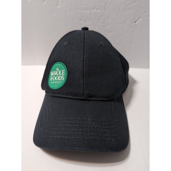 WHOLE FOODS MARKET Hat Black Adjustable Cotton Dad Cap - Picture 1 of 8
